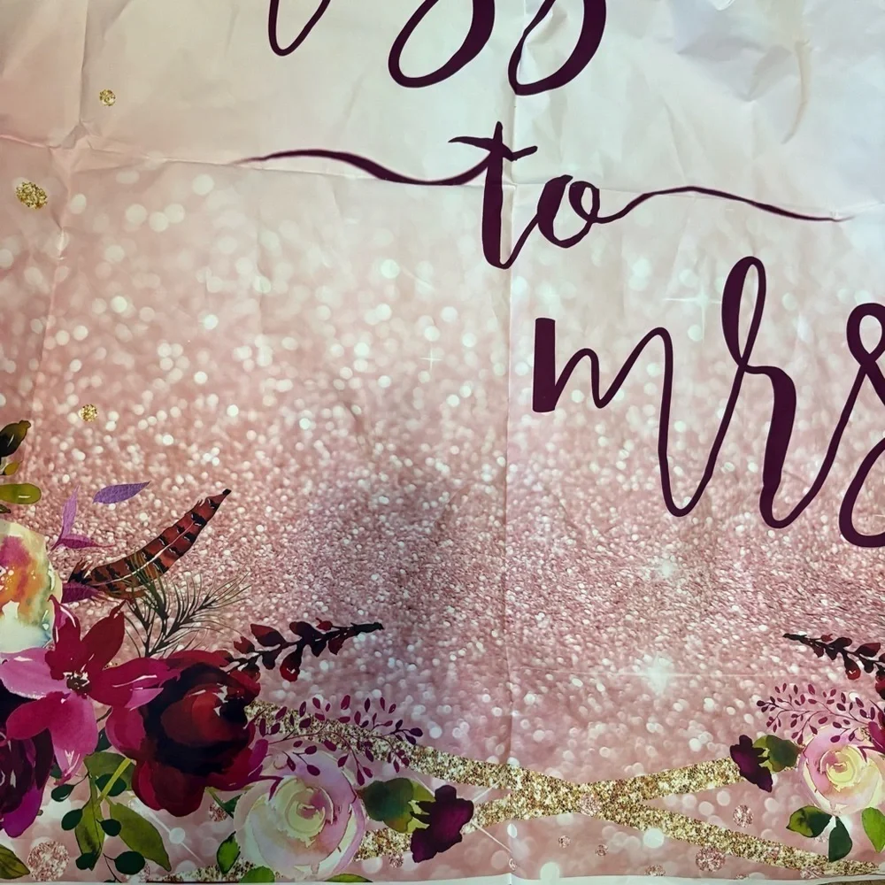 Miss to Mrs Floral Banner Burgundy Red Floral Bridal Shower